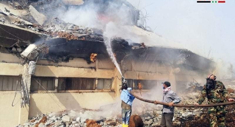 النيران التهمت 1500 طن من التبغ في مستودعات القرداحة